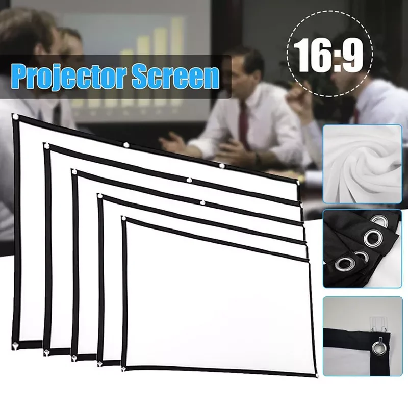 

2022New Portable Foldable Projector Screen 16:9 HD Outdoor Indoor Home Cinema Theater 3D Movie H-best