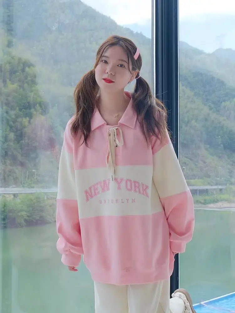 Нью-Йоркская американская винтажная лоскутная рубашка-поло Bangdage уличная женская