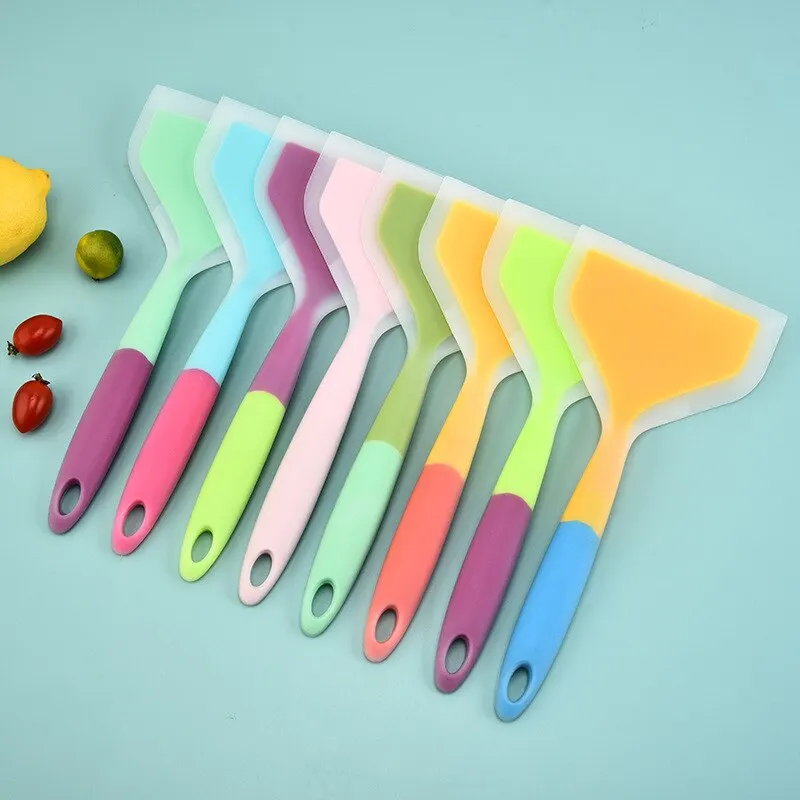 

1PCS Random Color Silicone Kitchen Ware Cooking Utensils Spatula Beef Meat Egg Kitchen Scraper Wide Pizza Cooking Tools Shovel