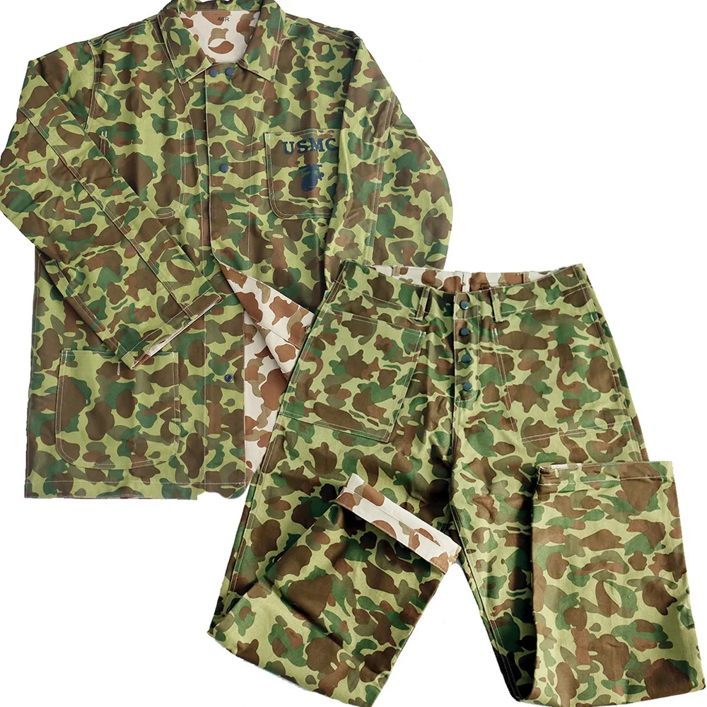 Men's Jacket Set Pacific Camouflage USMC Outdoor Jacket Pants Replica World War II US Military Tactical Jacket