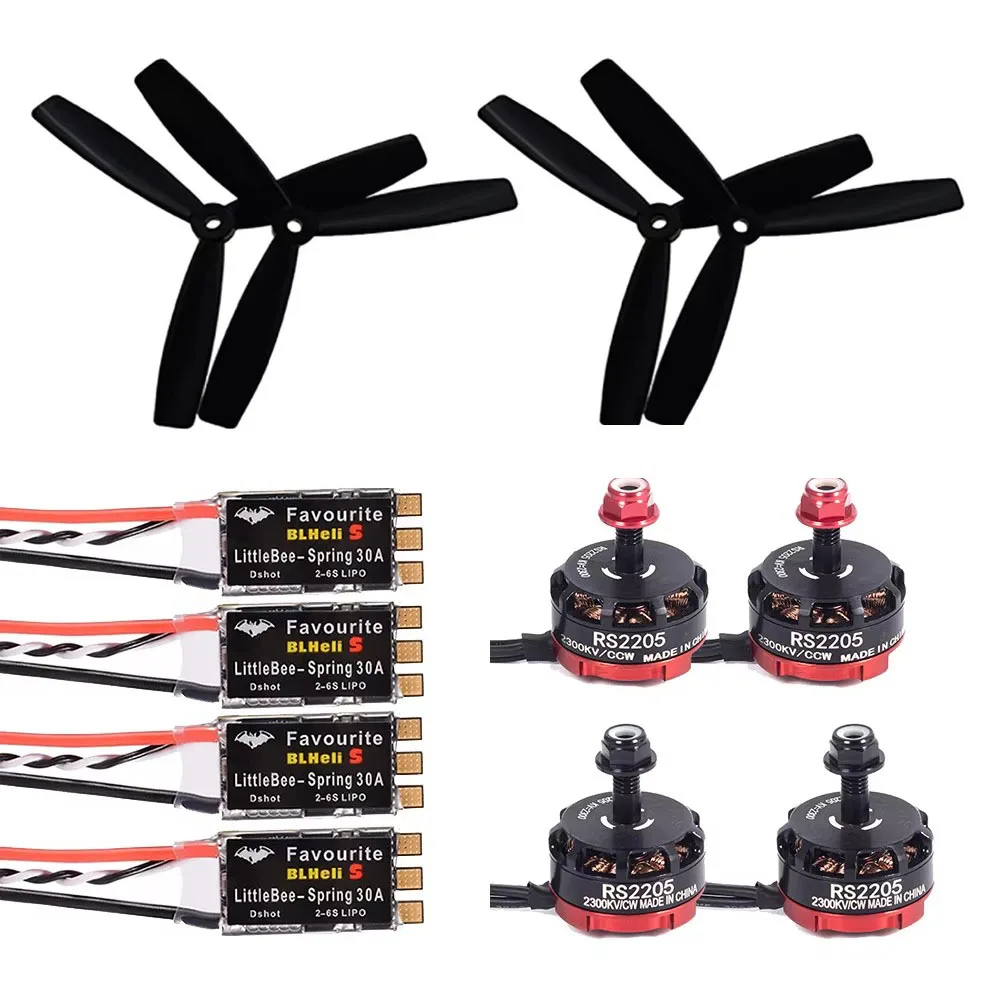 Фото RS2205 2205 2300KV CW CCW Бесщеточный двигатель с LittleBee 20A/30A BLHeli_S ESC для FPV RC QAV250 X210 Racing Drone Multicopter №1