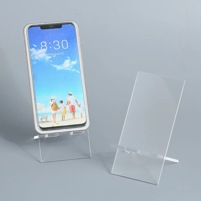 Купи Acrylic transparent mobile phone display rack desktop mobile phone bracket removable mobile phone simple bracket за 251 рублей в магазине AliExpress