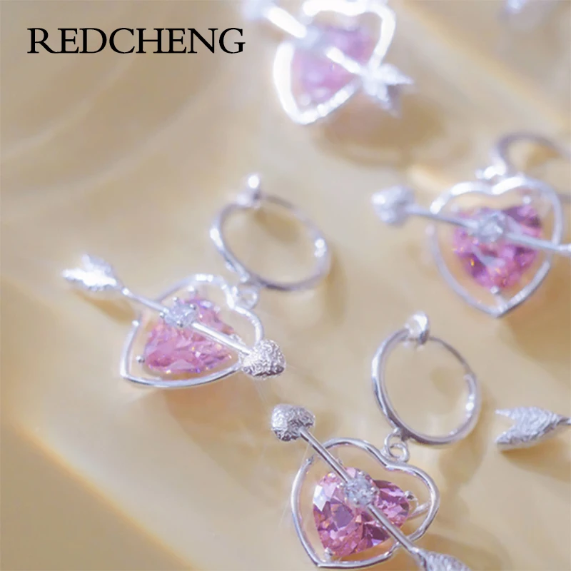 

REDCHENG предотвращает аллергию розовые полые серьги в форме сердца для женщин шикарные изысканные модные блестящие новые подарки вечерние Ри...