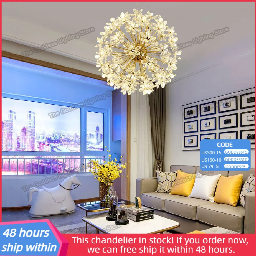 

Люстры с подвесным освещением, потолочные светильники с кристаллами, для спальни, гостиной, кухни