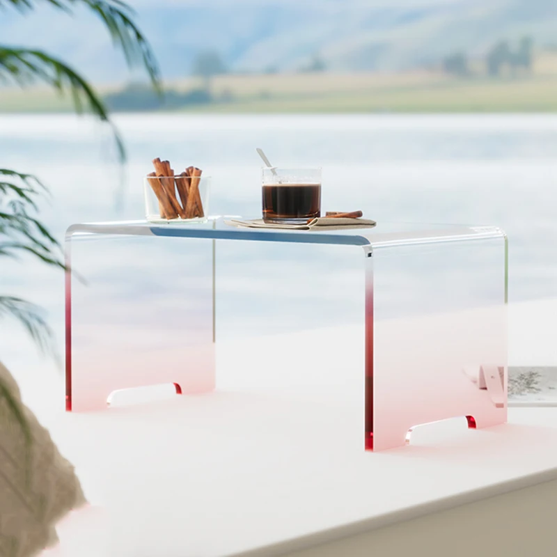

Акриловый боковой столик в скандинавском стиле, современный дизайн, напольный кофейный столик для прихожей, минималистичный угловой стол, вспомогательные аксессуары для украшения салона