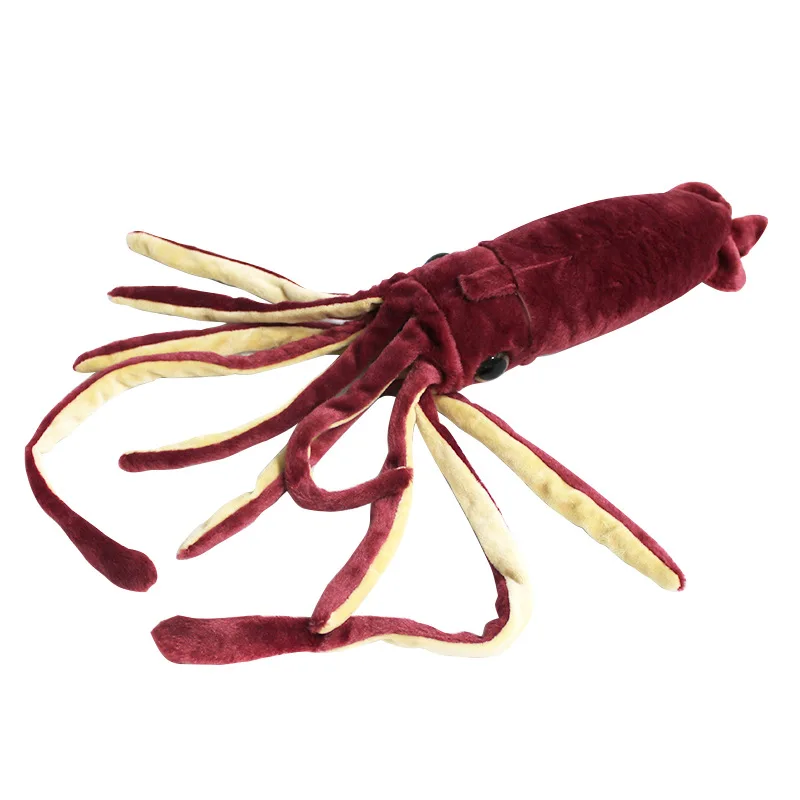 

Simulation Octopus Creative Doll Wild Animal Kingdom Wine Red Squid Plush Toy Soft Stuffed Ocean Animal Big Long Pillows