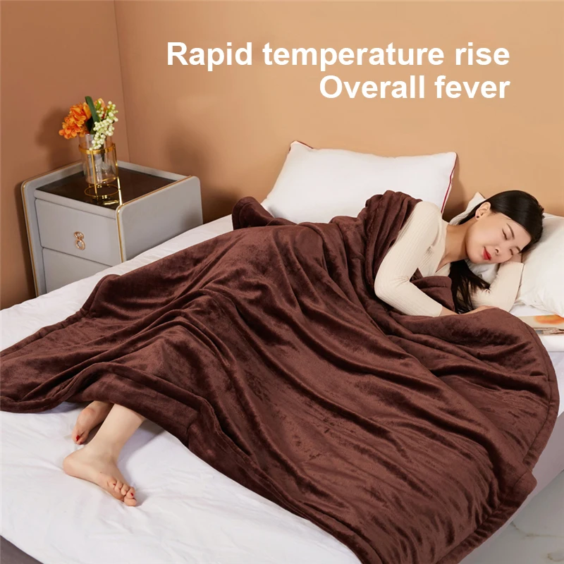 Flannel Electric Blanket Cover Heated Blanket Body Warmer Shawl Electric Mattress 3 Temperature Settings 4 Auto-Off Timer Heater