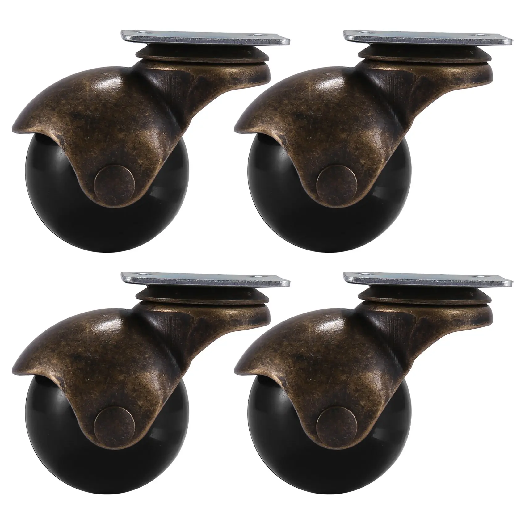 

[В 4 упаковках] Магнитные колесики с капюшоном, античная бронза (1,5 дюйма без тормоза)