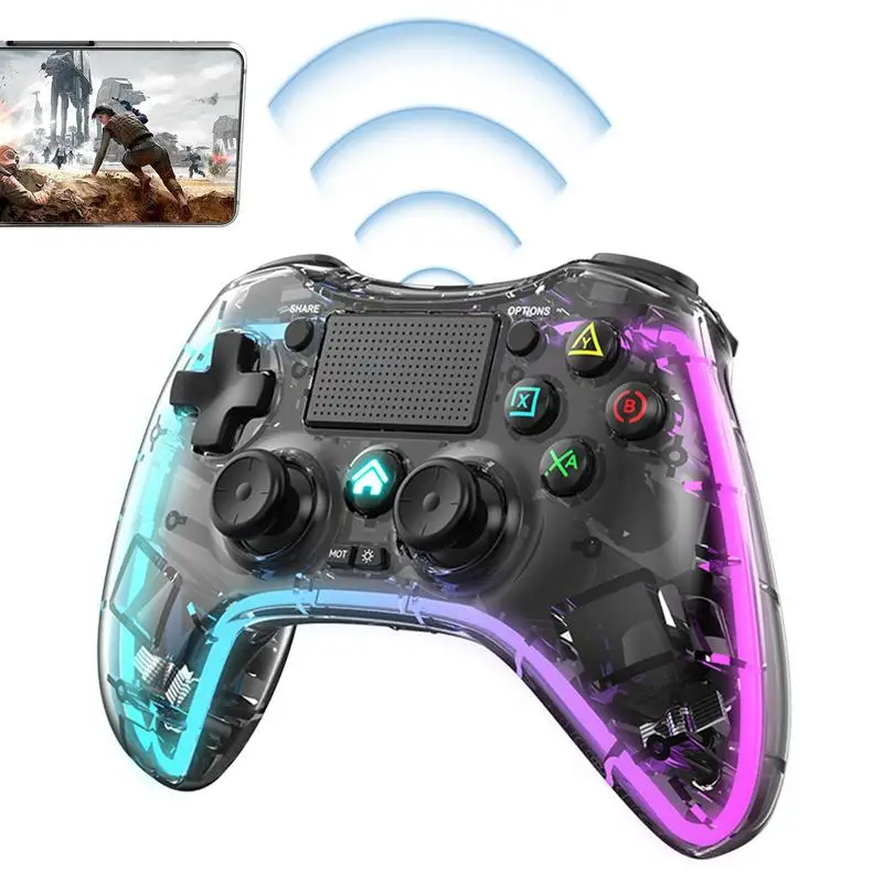 

2.4G Wireless Joystick Gyroscope Gamepad For Switch PC ForPS3 PS4 Controller With 8 Colors Adjustable LED Lighting