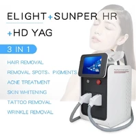 2022 hot sale 3 in1 e light ipl rf nd yag laser multifunction tattoo removal machine permanent laser hair removal beauty equipme