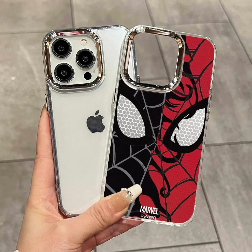 Фото Чехол для телефона с маской Человека-паука для iPhone 17 Air 16 15 14 Plus 13 12 11 Pro Max 16e, ударопрочный, с прозрачной задней панелью HD. №1