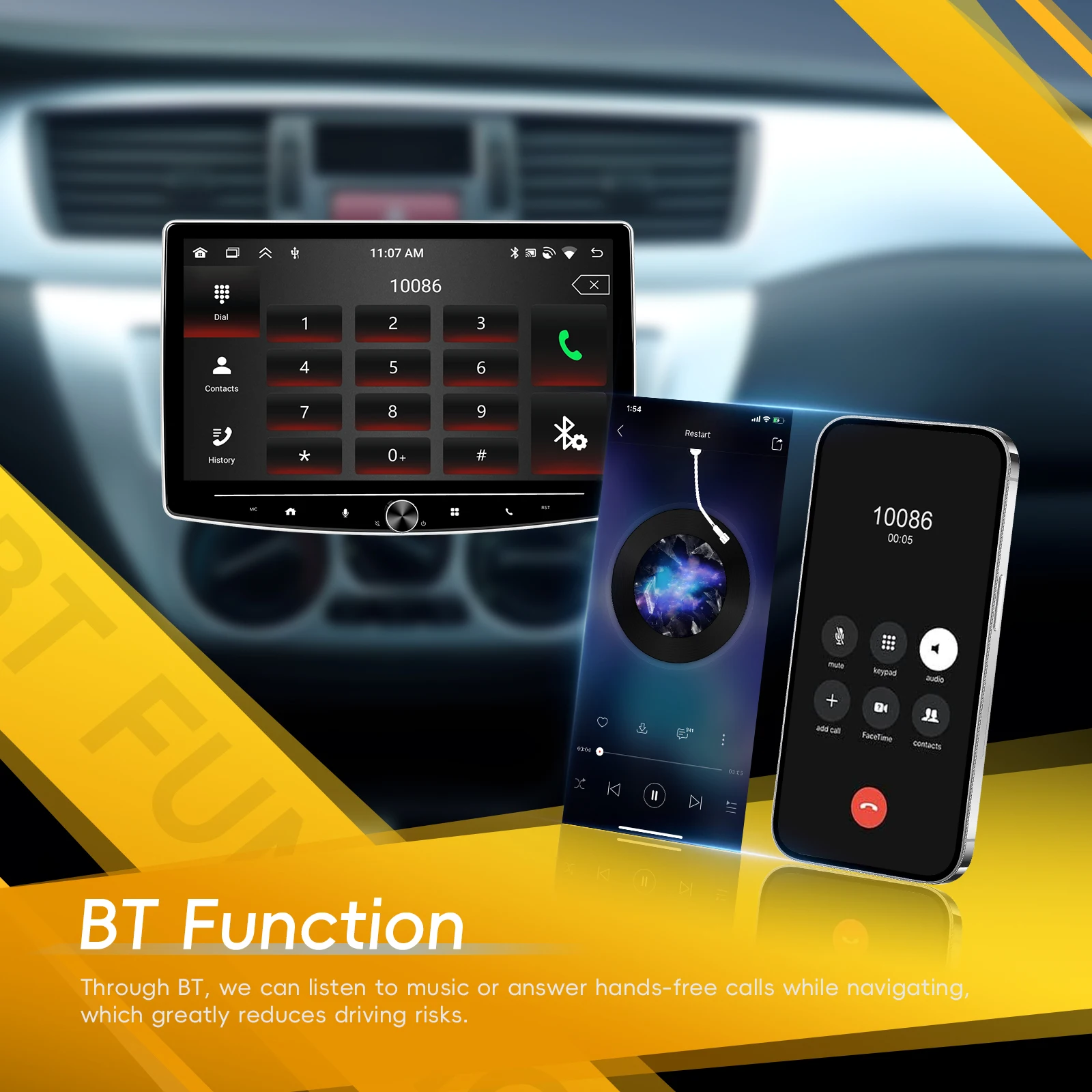 Автомагнитола Podofo 1din 10 1 дюйма с поворотом на 360 ° Bluetooth wi-fi GPS