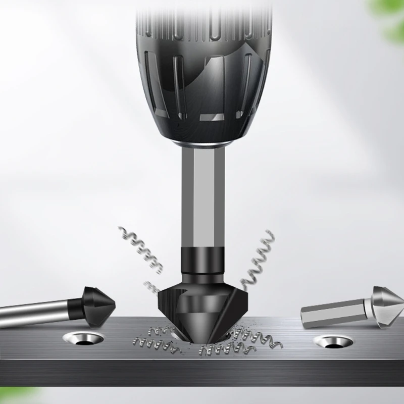 

1PCS Speed Countersunk Drills 3 Flute 90 Degree HSS Metals 3 Edge Chamfer Chamfering Dril Bit For Drilling Chamfering Tools
