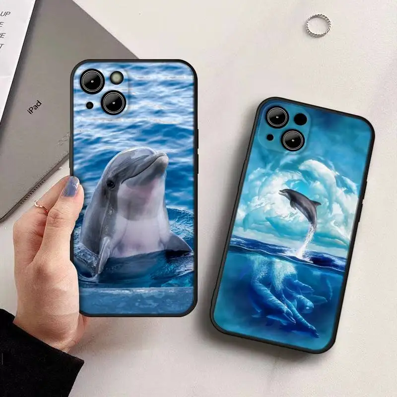 

Sea Animal Cute Dolphin Phone Case For iphone 13 12 11Pro 12 Pro Max X XR XS Mini 7 8 6S plus 2020 se phone Full Coverage covers