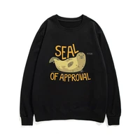 seal of approval print sweatshirt seal pattern sweatshirts funny cute clothes fashion men women pullover man kawaii pullovers