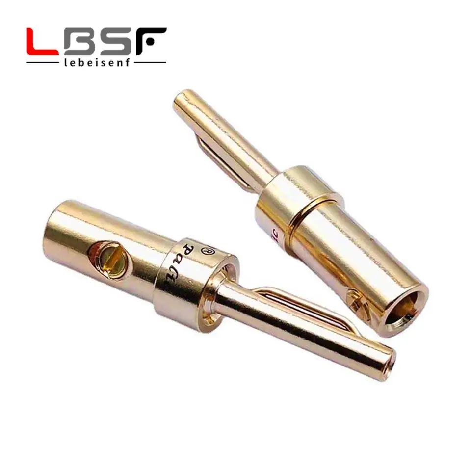 2 шт./1 пара, медная позолоченная алюминиевая оболочка 4 мм