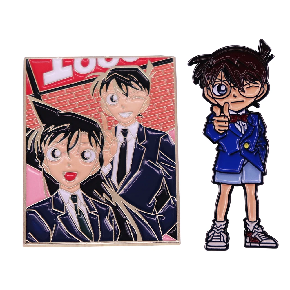 

Japanese Anime Detective Conan Enamel Pin Women's Brooch Lapel Pins Backpack Brooches for Clothing Badges Jewelry Accessories