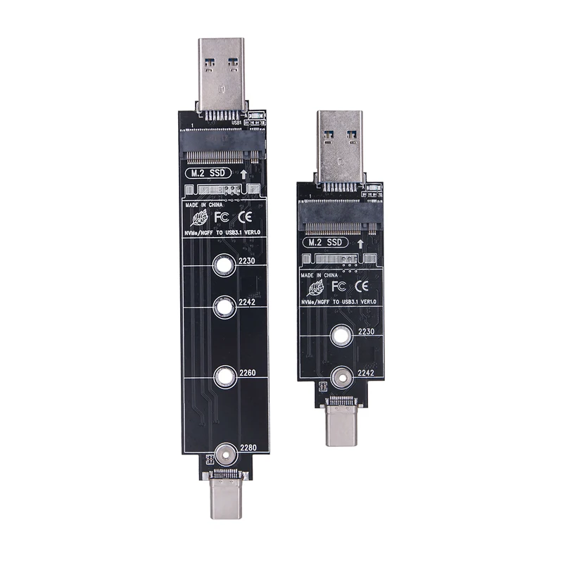 Двойной протокол M2 SSD адаптер 10 Гбит/с USB 3. 0 USB-A + Type C переходник RTL9210B чип B M/M ключ