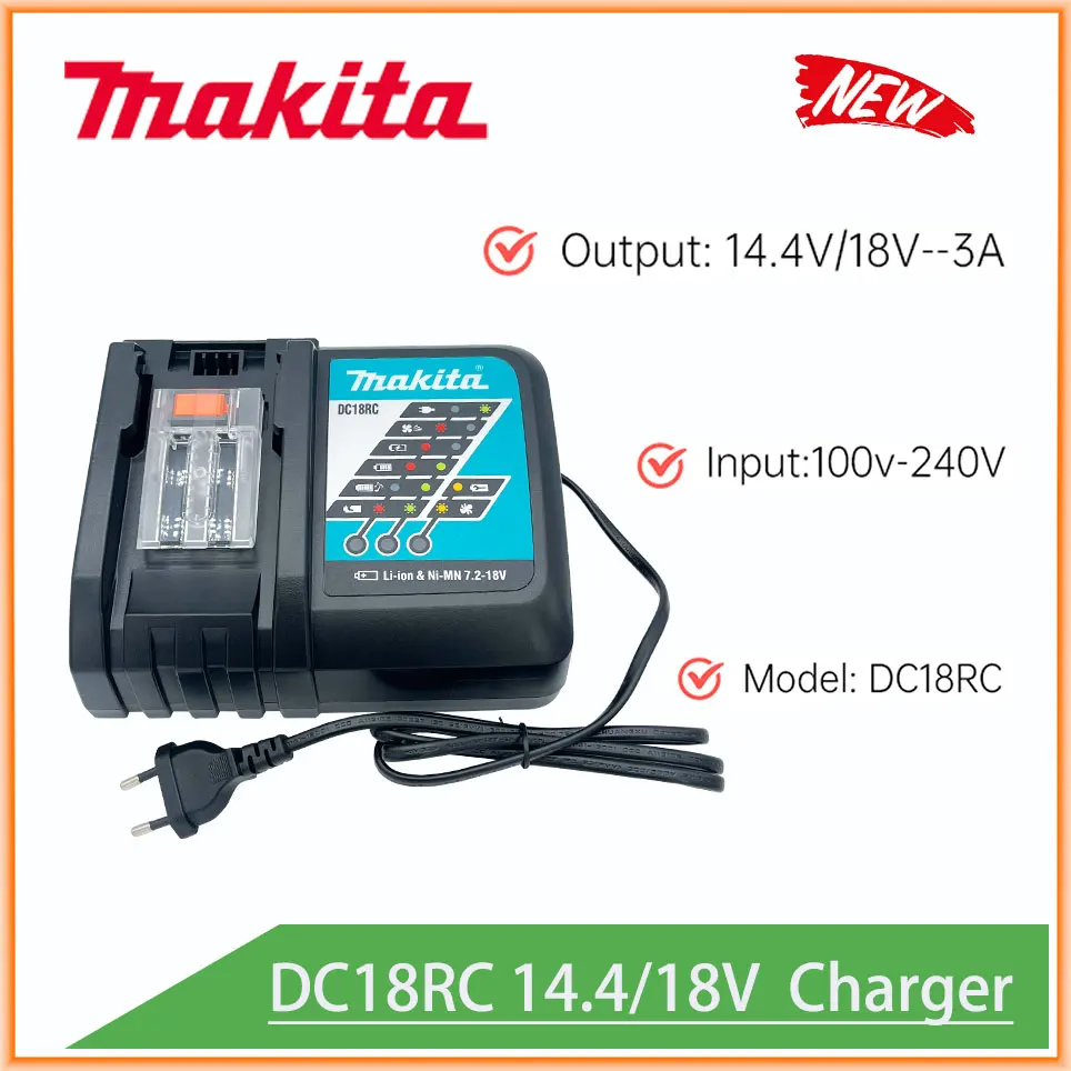 

Makita Original DC18RC Battery Charger Makita 3A 6A 14.4V 18V Bl1830 Bl1430 BL1860 BL1890 Tool Power Charger Usb 18VRC