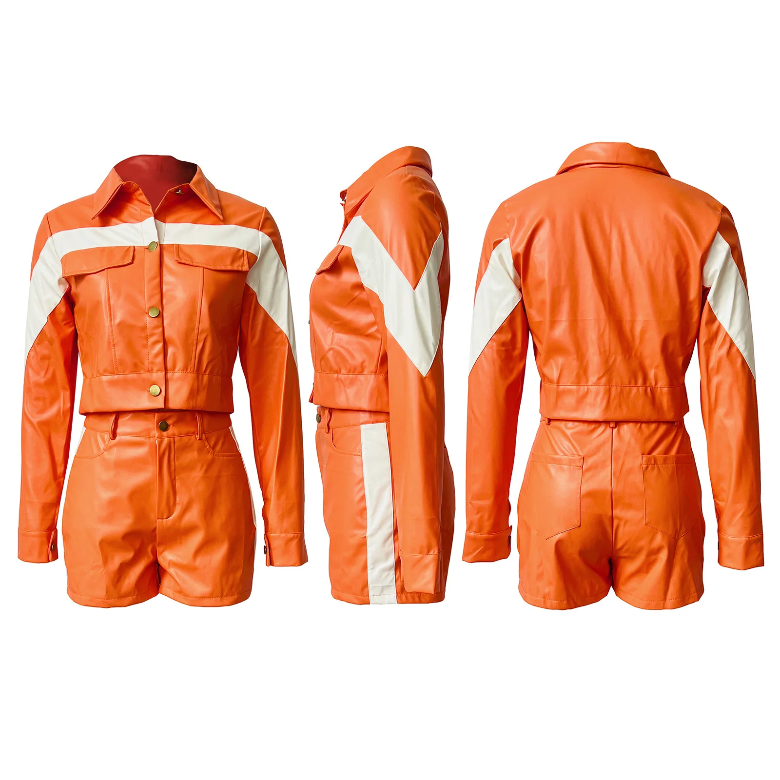 Женская одежда в европейском и американском стиле новинка на осень зиму кожаная