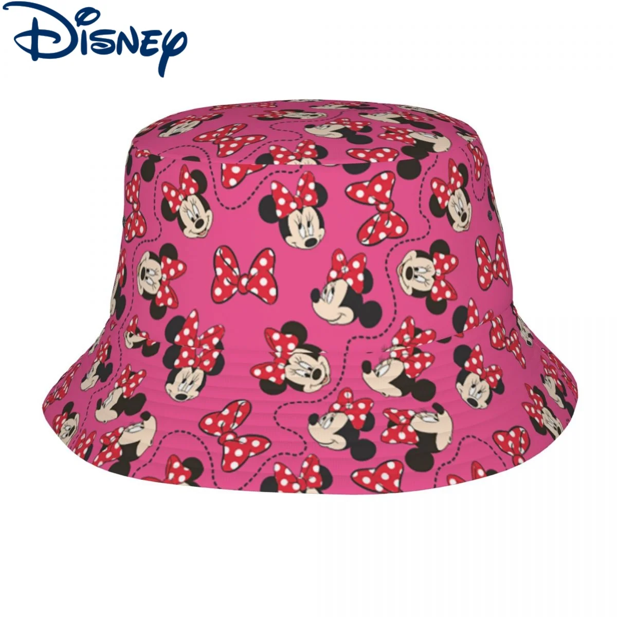 

Mickey Mouse Minnie Pink Pattern Bob Hats Beach Hatwear Accessories Disney Fishing Fisherman Cap for Outdoor Girl Boonie Hat
