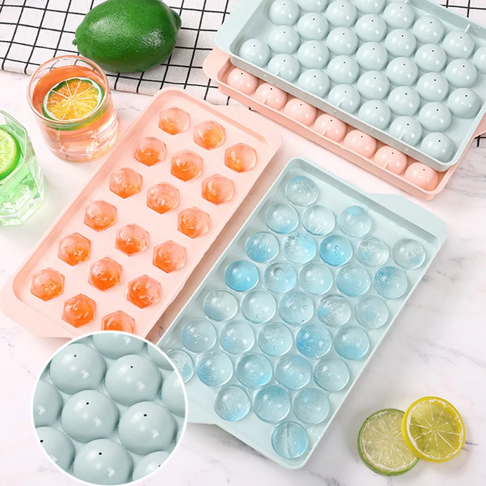 

33 Grids Ice Cubes Trays Ice Cream Silicone Mold Reusable Magnum Silicone Mold BPA Free Ice Maker With Removable Lids