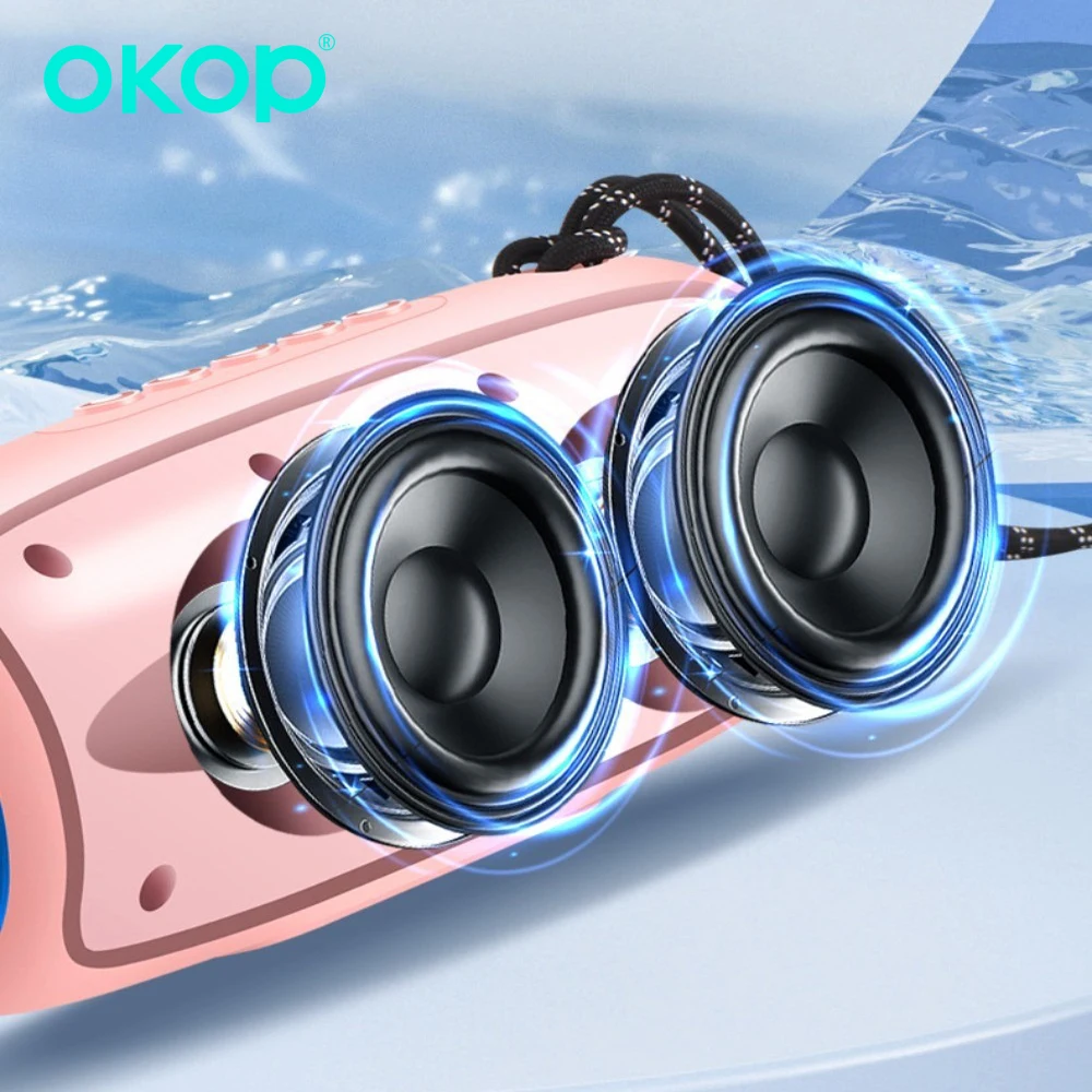 Фото OKOP Открытый портативный беспроводной совместимый динамик с легким музыкальным плеером поддерживает функцию вызова USB/TF, музыкальная вечеринка для кемпинга №5