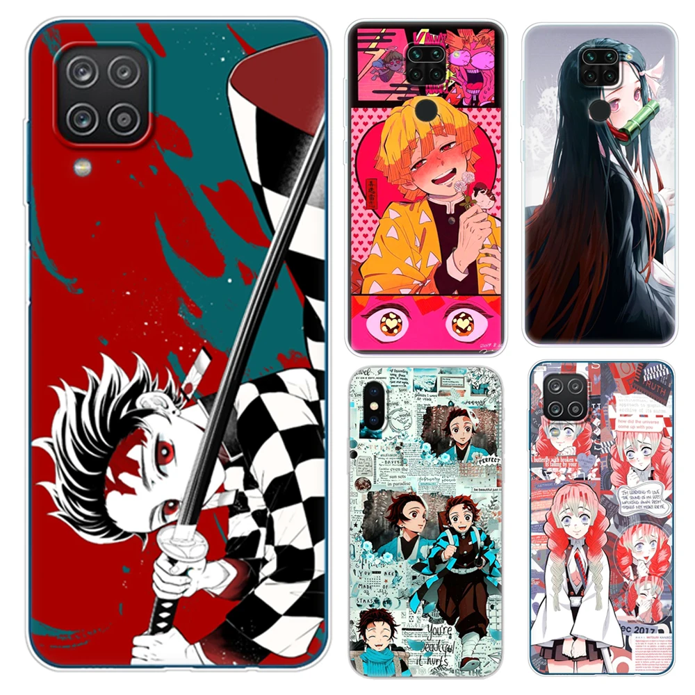 

Anime For OPPO A1K Case For OPPO A9 A5 2020 A5S A12 A91 A31 A52 A72 A92 Reno 3 Cover smartphone Demon Slayer Kimetsu no Yaiba