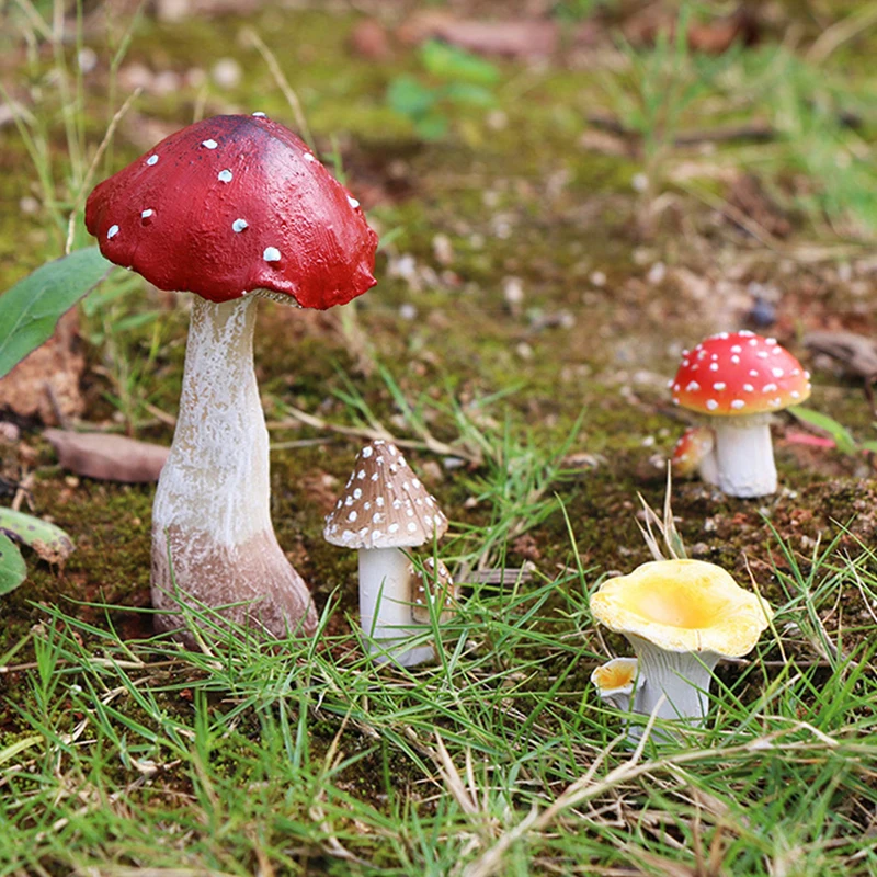 

Mini Mushroom Resin Crafts Glow In The Dark Craft Landscape Mushroom Statue Fairy Garden Miniatures Garden Ornament