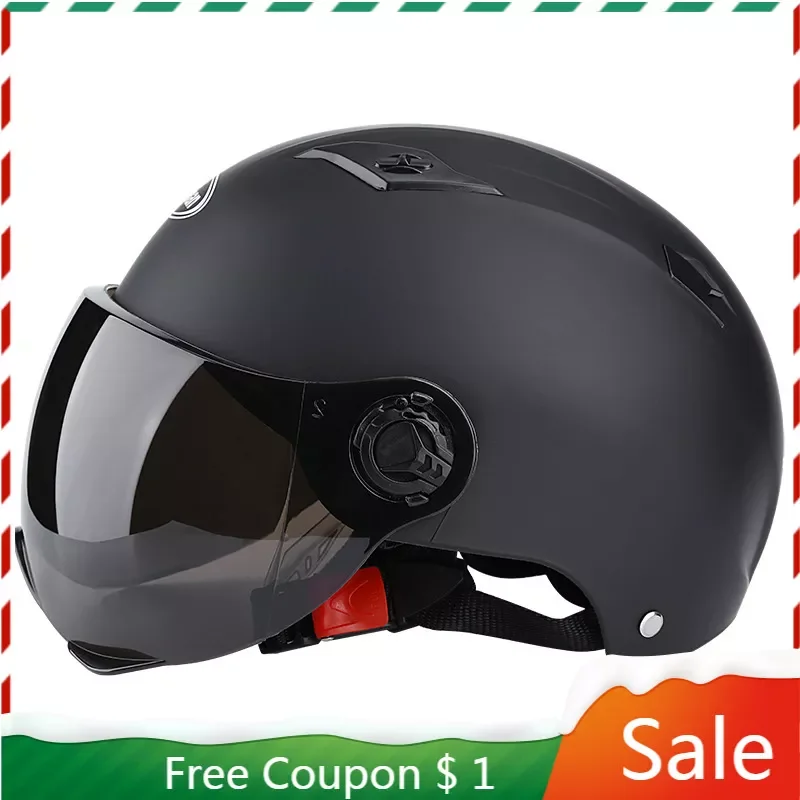 

Motorcycle Helmet Scooter Bike Open Face Half Baseball Cap Anti-UV Safety Hard Hat Motocross Helmet Multiple Color Protect