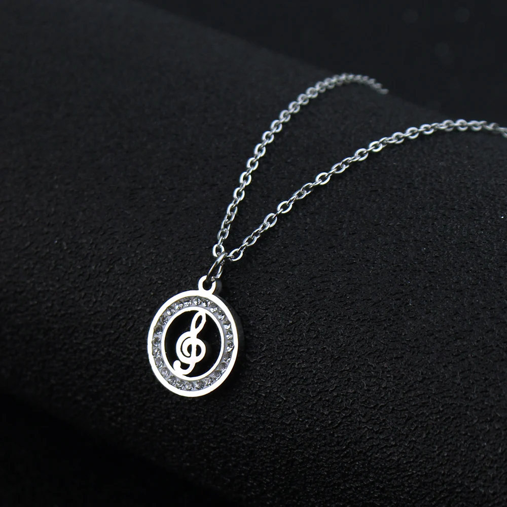 Винтажное дизайнерское ожерелье с музыкальным символом подарок ученику на