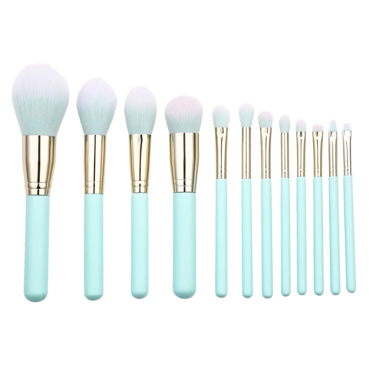

12 Pcs Outfit Sets Women Nose Brush Blue Suit Blush Brush Professional Makeup Brushes Lip Brush Eyes