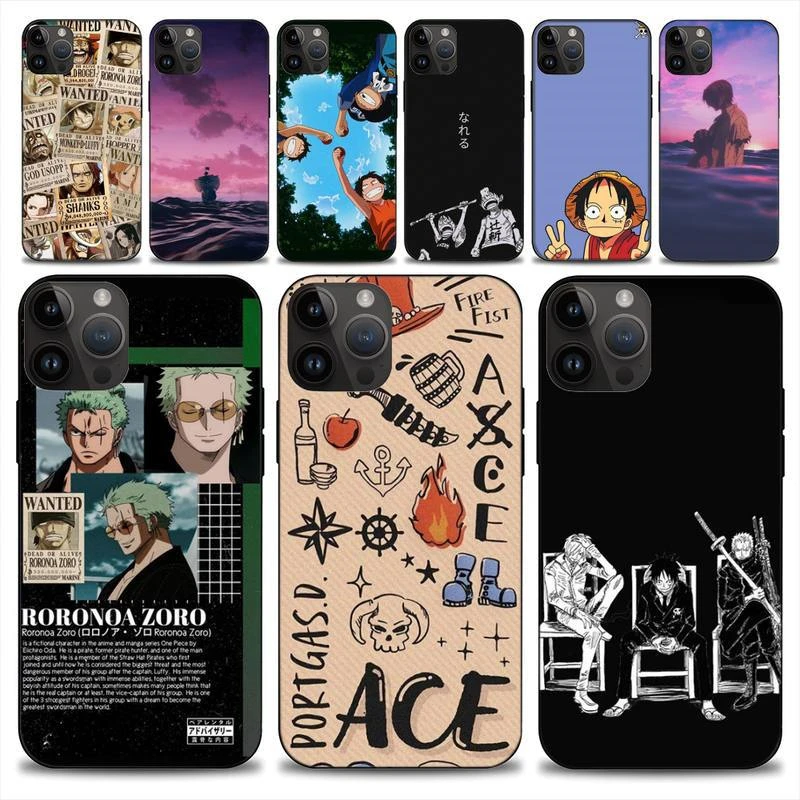 

Anime One Piece Law Sabo Luffy Zoro Ace Shanks Case for IPhone 11 12 13 14 15 Pro Max Plus Phone Cover Back Shell Toy Gift