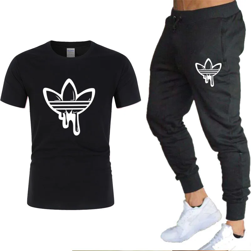 

Костюм спортивный мужской и женский, Повседневная футболка и брюки, для фитнеса, лето