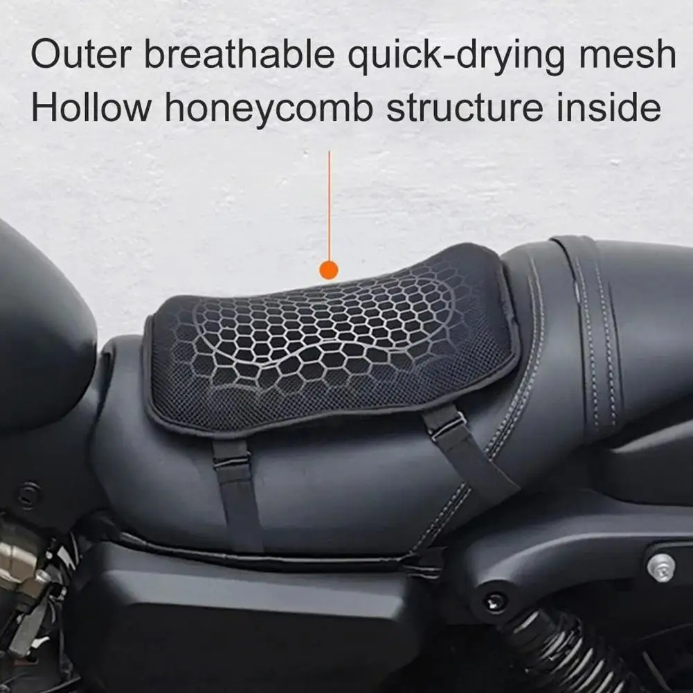 

1pc Gel Honeycomb Motorcycle Cushion Universal Comfort Motorcycle Damping Pressure Seat Absorbing Relief Breathable Cushion K2B6