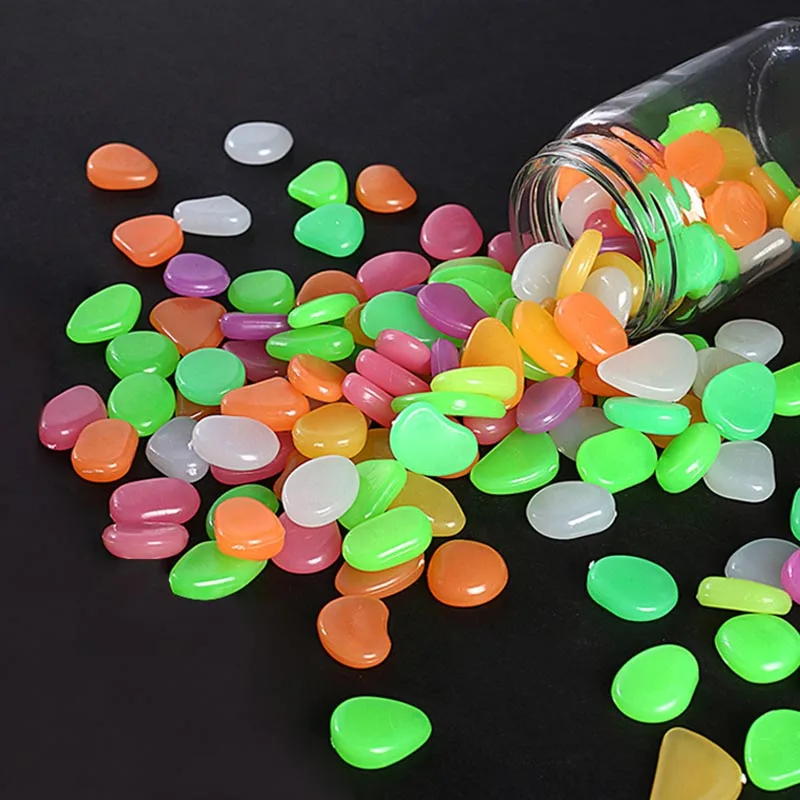 

50 шт./упак. искусственное ландшафтное украшение, светящиеся камни, аквариум, галька, камень из смолы, разноцветные Украшения, инструменты