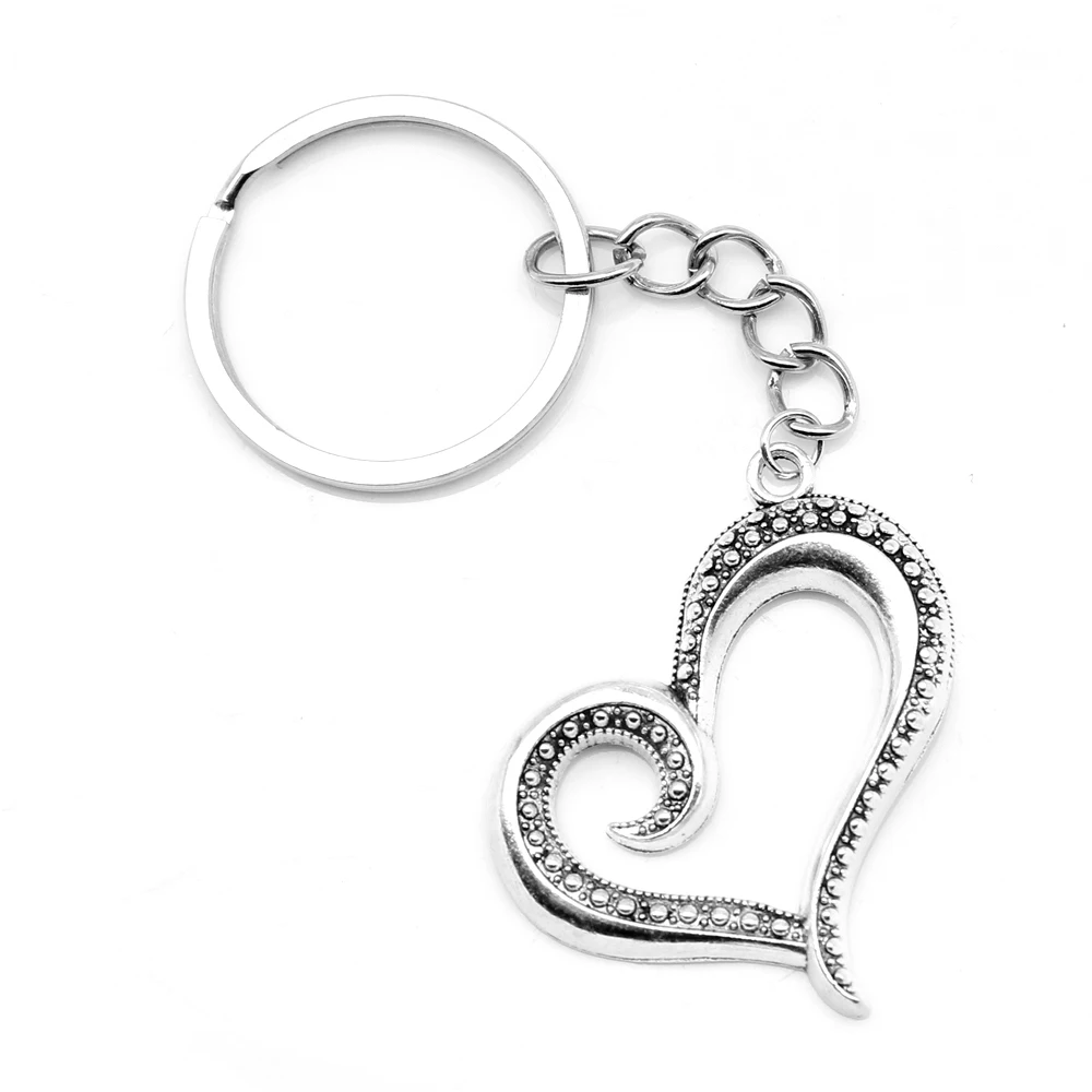 

1pcs Antique Silver Color 36x37mm Hollow Love Keychain Handmade Jewerly Diy