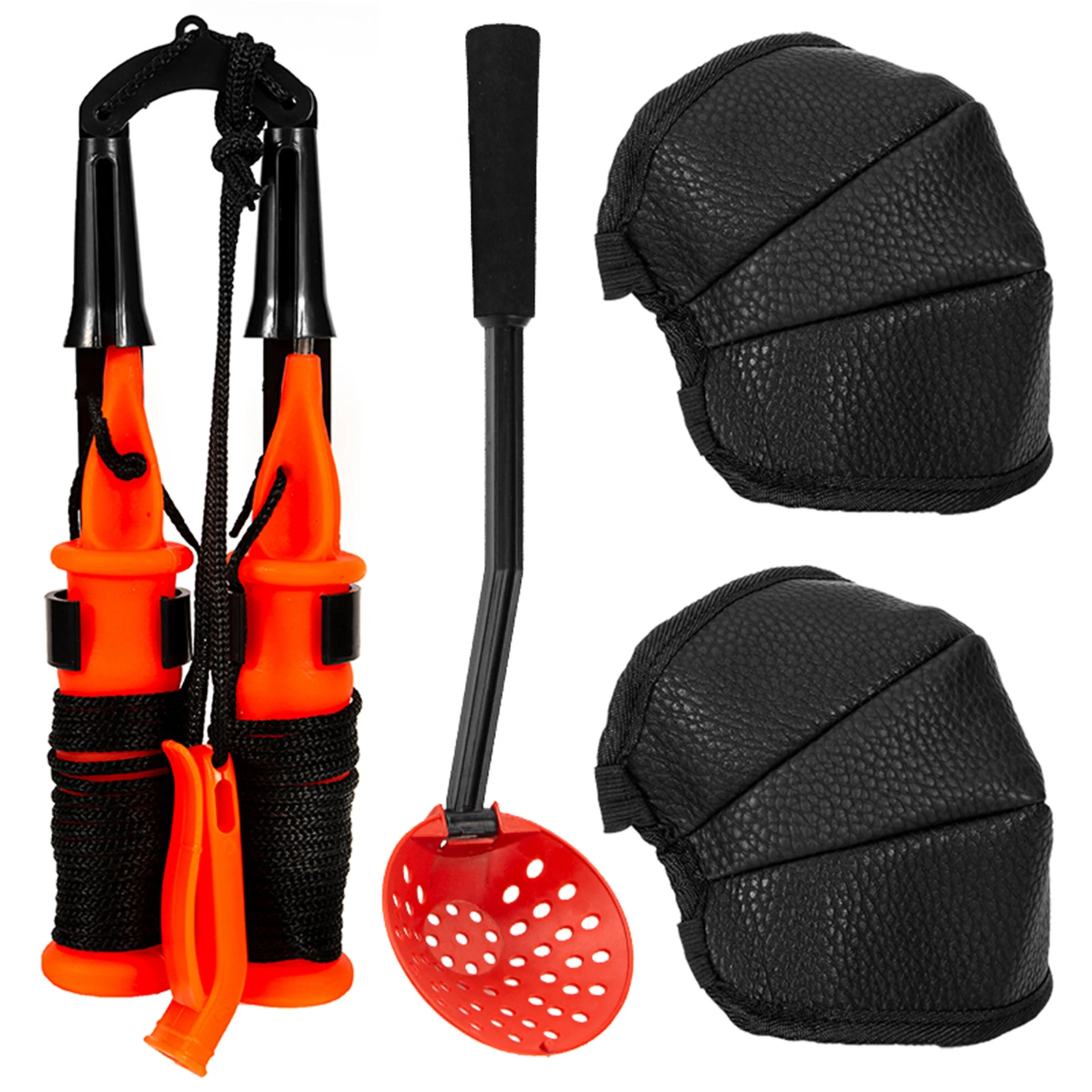 

Ice Fishing Equipment Set Ice Fishing Spoon Ice Picks Knee Pads Combination for Ice Fishing Skating Skiing and Hiking