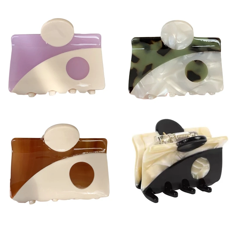 449B Practical Yin Yang Clips Acetate Fiber Gripping Clip All-match Small Shark Clips Multi-color Hairpins Tai Chi Hair Clip
