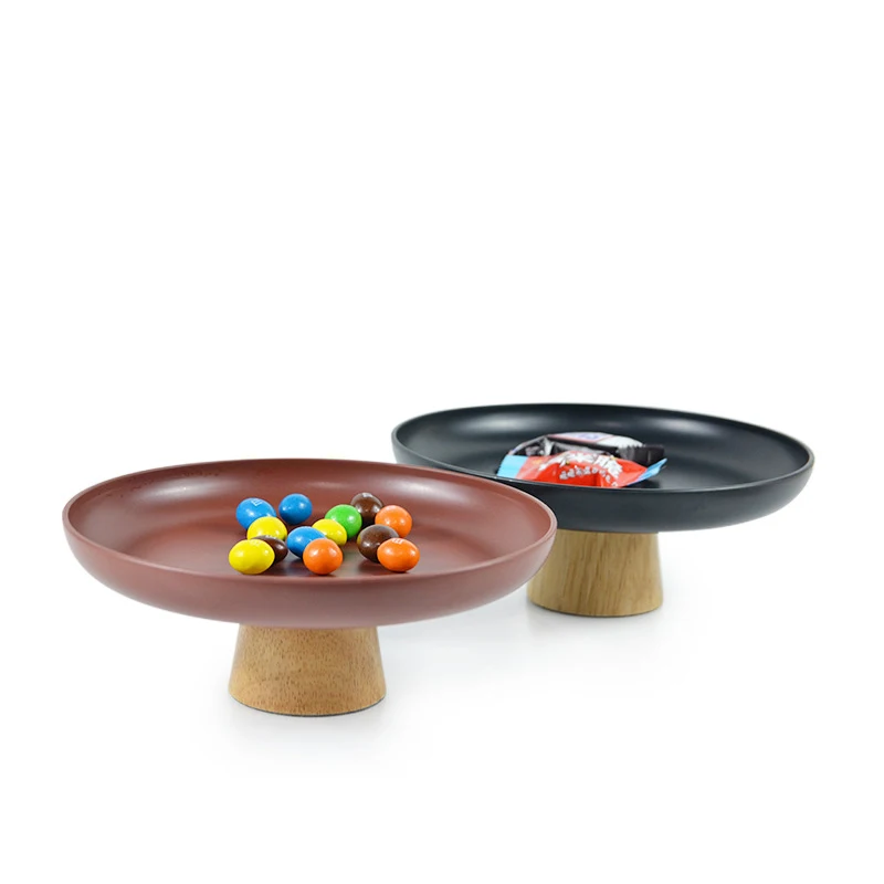 

Поднос из цельной древесины, высокий поднос для хранения ювелирных изделий, подставка для фруктовых закусок и десертов, реквизит для фотографий, распродажа