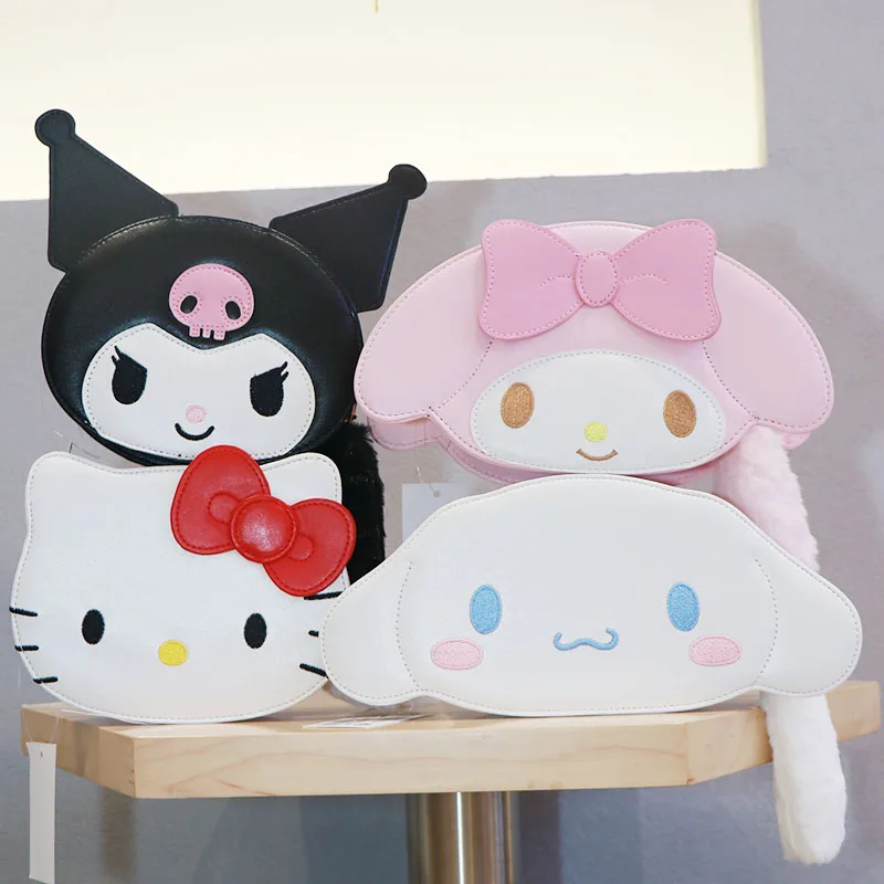 

Мультяшная Милая Наплечная Сумка Kuromi Cinnamoroll, японская мелодия, Детская сумка-мессенджер с сердцем для девочек, милый праздничный подарок дл...