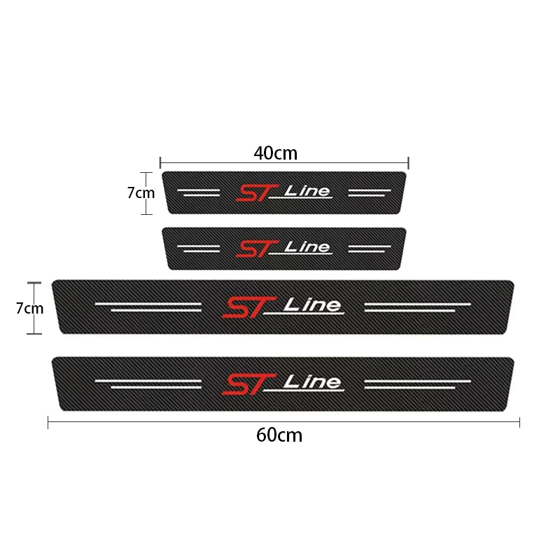Наклейка на порог автомобильной двери из углеродного волокна, водонепроницаемая Защитная пленка для Ford ST Fiesta Focus Edition Car KUGA Mondeo