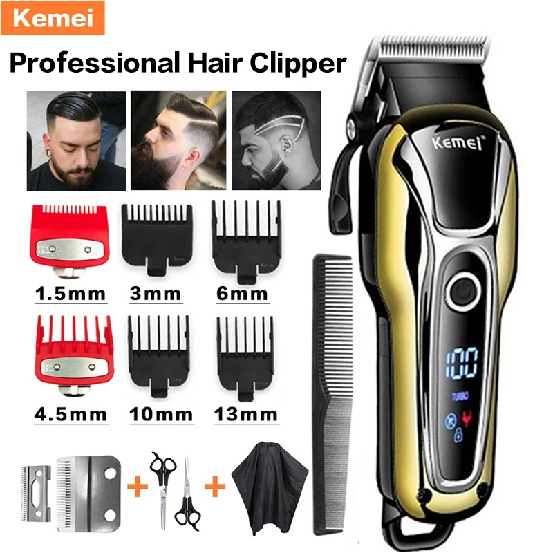 Kemei мужской триммер для волос Профессиональная парикмахерская электрическая