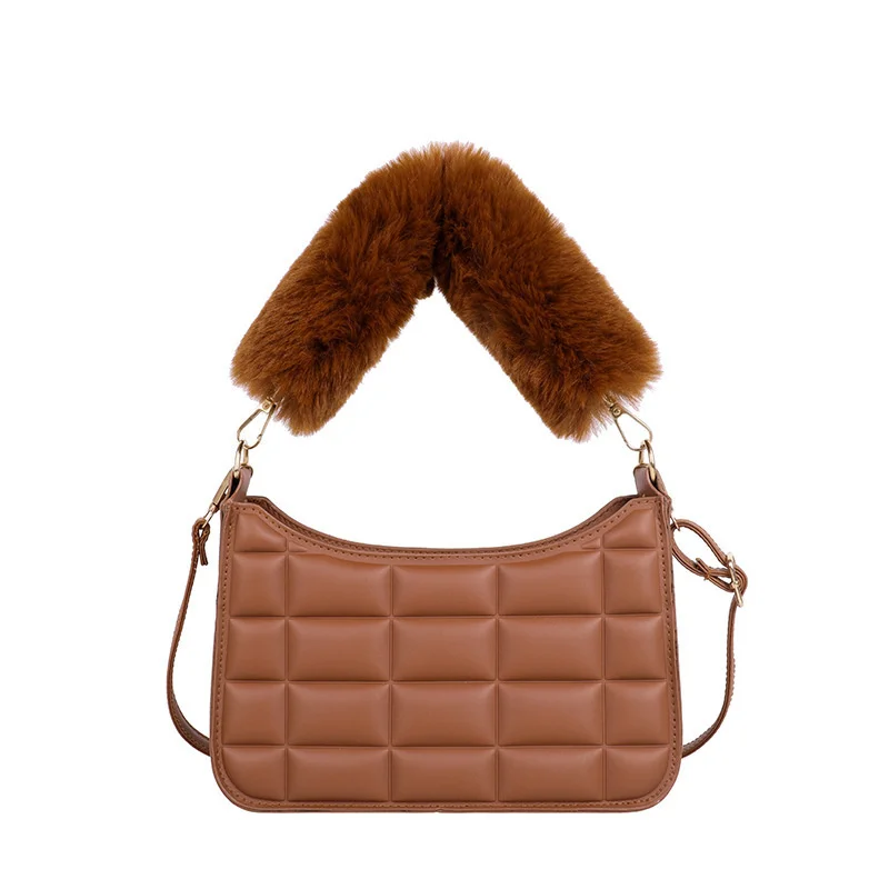 

2023 Fashion Women's Bag Vintage PU Plush Desinger Handbags Purse Top Quality Armpit Bag Small Shoulder Bags Crossbody Female