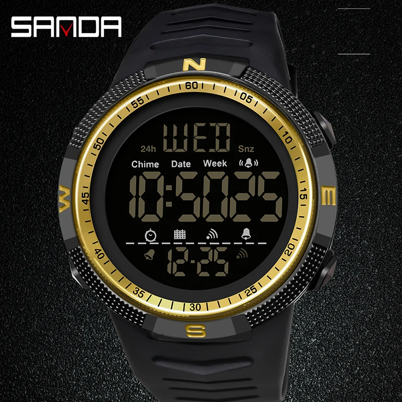 

Military Sport Watch Mens Clock Fashion Brand Sanda Digital Wristwatch Shockproof Countdown Watches Waterproof Hour Bracelet