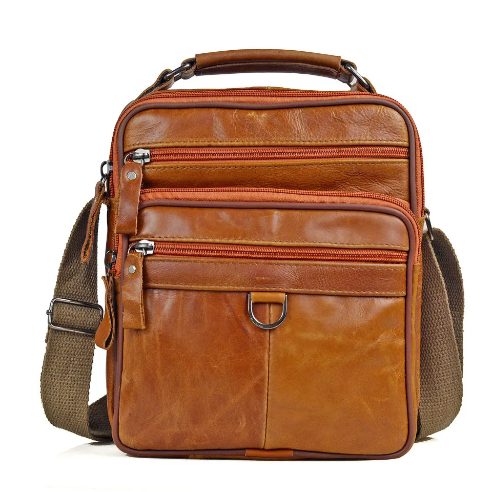 

Casual Men Handbag Leather Shoulder Bag Men's Oil Wax Leather Messenger Bags bolsas Male Small Briefcases Crossboday Bag