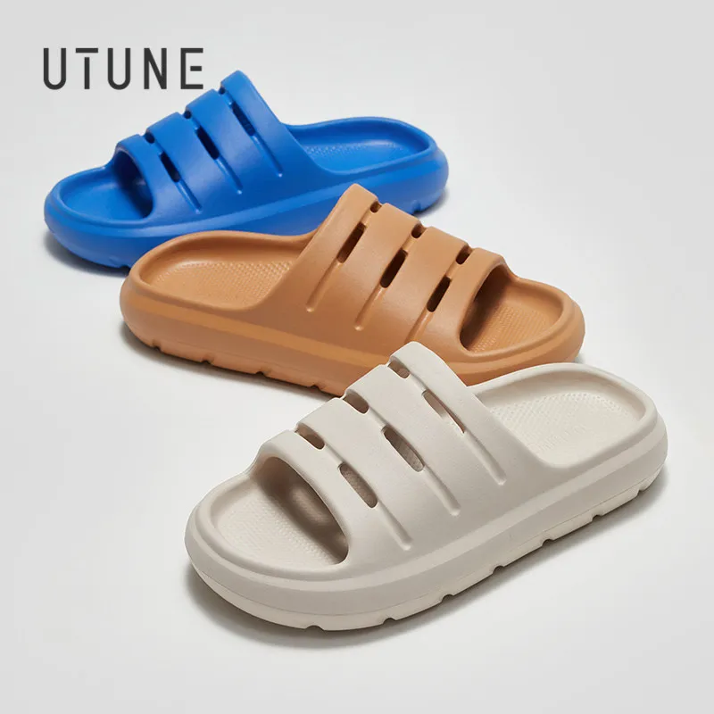 

UTUNE Outdoor Sandal Slides For Couple Women And Men Summer Shoes Home Slippers Outside Sandals Breathbale EVA Rubber Ergonomic