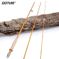 goture 9ft 56wt 2 7m fly fishing rod portable 3section carbon fiber fast action fly rod aa imitation wood fishing pole