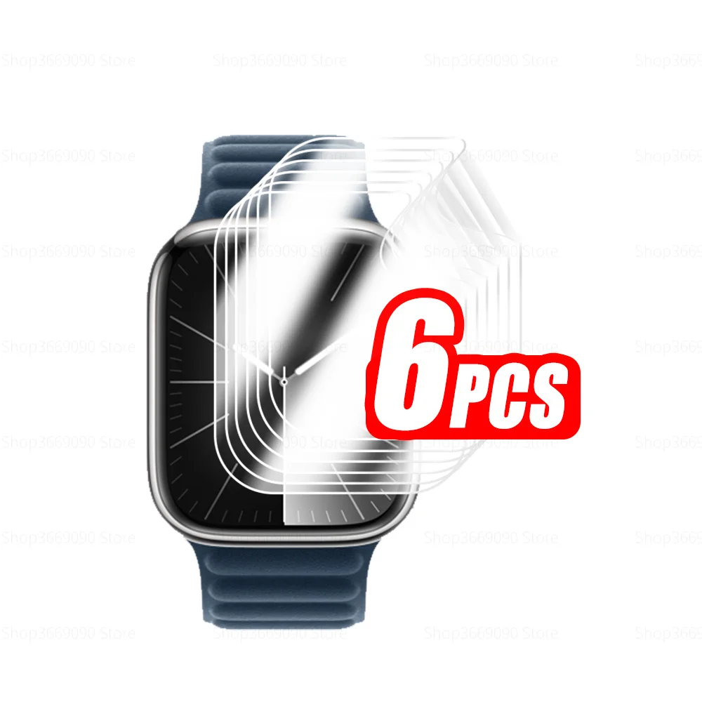 

6 шт., изогнутая мягкая Гидрогелевая пленка для умных часов Apple Watch Ultra 2, 49 мм, ipone iWatch серии 9, 41 мм, 45 мм, защитные HD-экраны