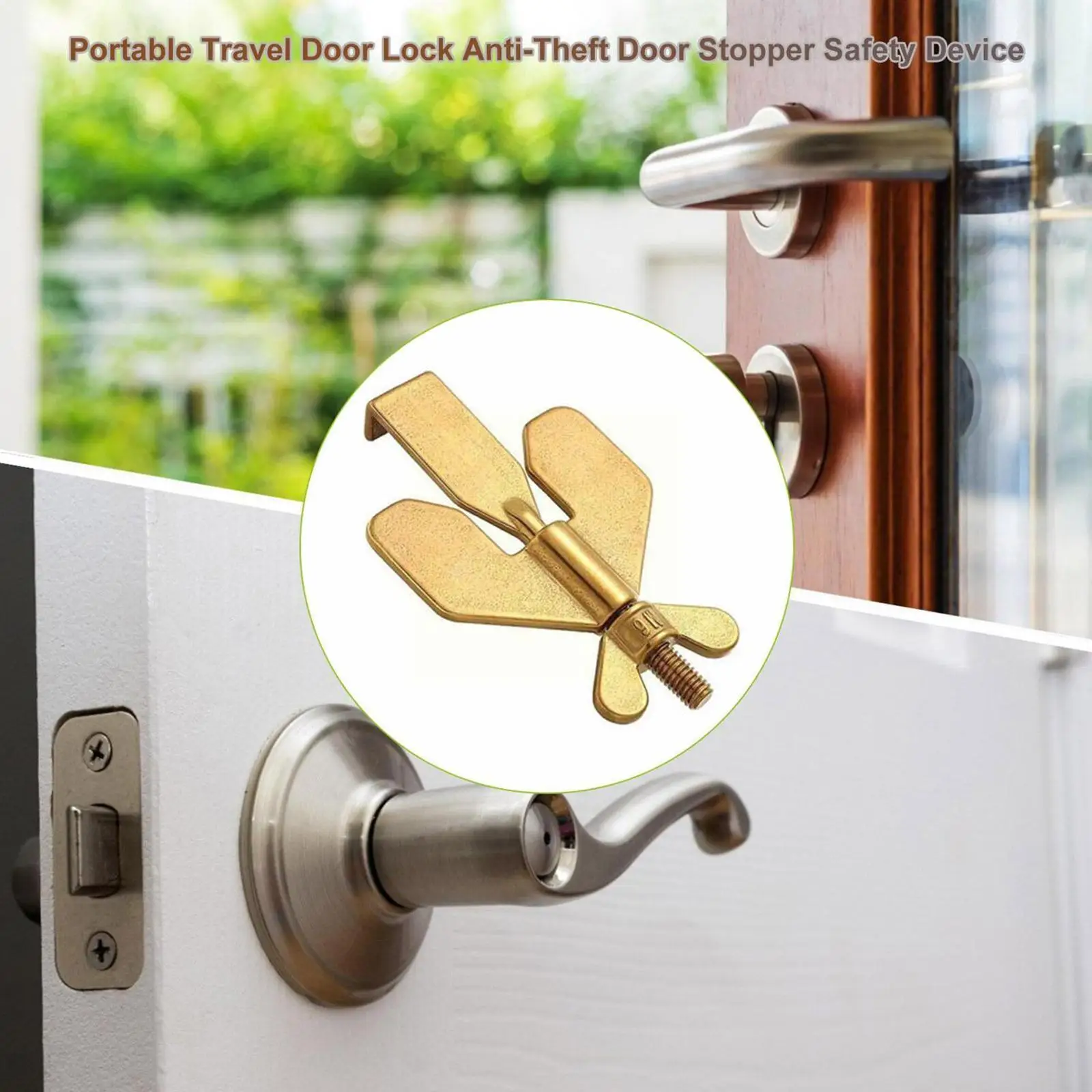 

Home Portable Door Lock Stopper Self-defense Living Alone Child Proof Safety Latch Anti-theft For Hotel Travel R6Y9